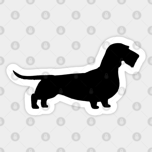 Wire Haired Dachshund Silhouette Sticker by Coffee Squirrel